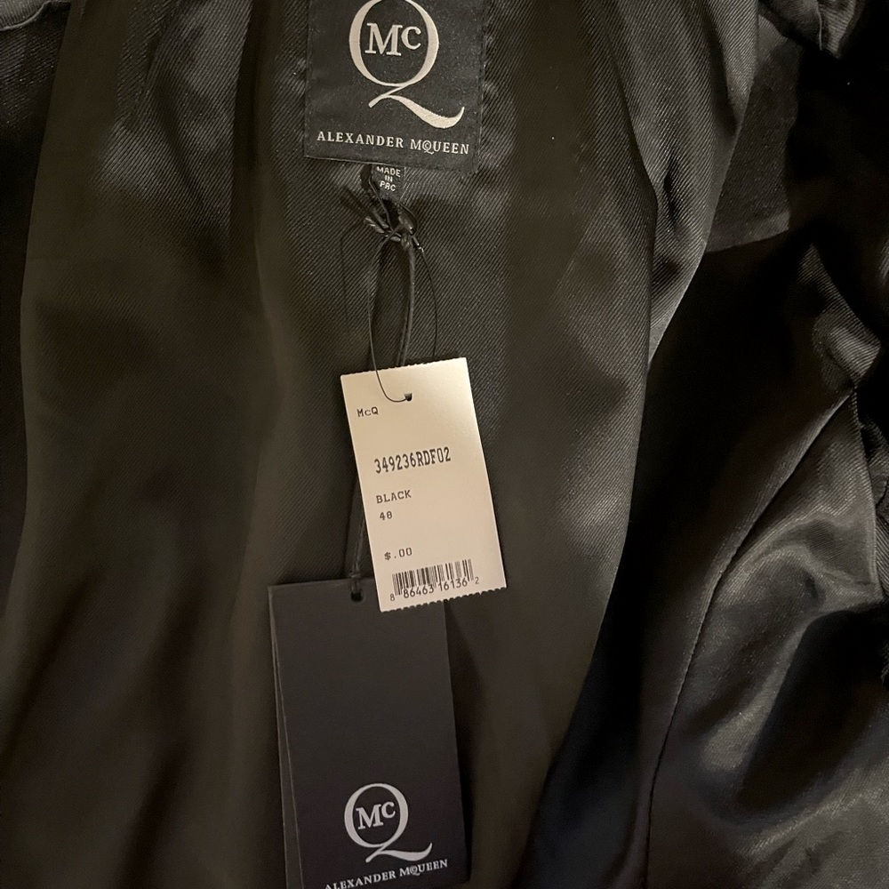 -♥️Alexander McQueen black wool coat, brand new with tags size 48/12 - Picture 16 of 16